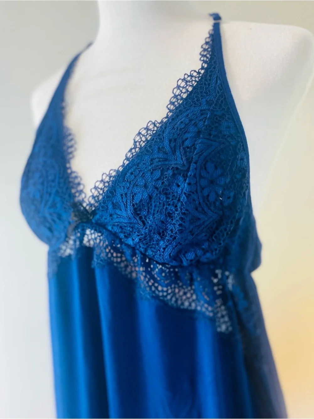 Victoria's Secret Lace-Trim Chemise in  Blue